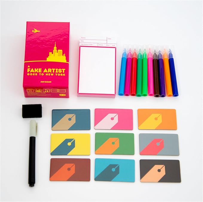 A Fake Artist Goes to New York - Japanese Social Deduction Party Game for 5-10 Players | Fun Drawing Game | Ages 8+