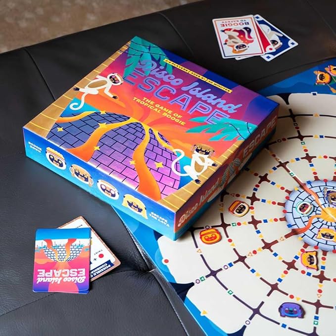 Disco Island Escape Board Game | Race Your Dancing Lemurs Across Lava Streams | Perfect Family Game | 2-4 Players, Ages 8+
