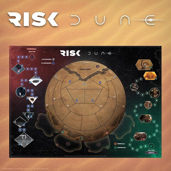 Risk: Dune Strategy Board Game, for Dune Fans, War Game Based on The Dune Movie Franchise, Official Dune Merchandise & Collectible, Ages 10 & Up, 2 or 4 Players, 60+ Minutes Play Time