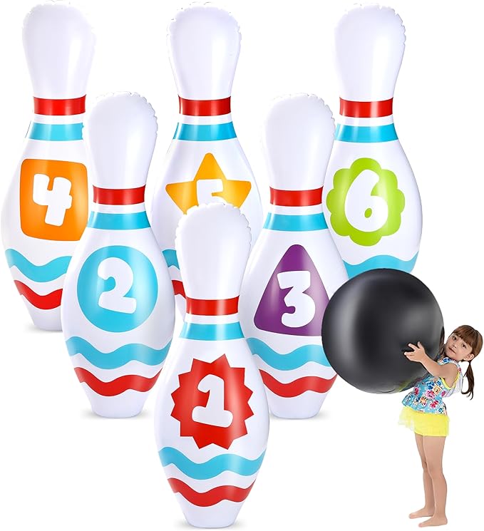 JOYIN Giant Inflatable Bowling Set for Kids and Adults, Christmas Birthday Party Games, Kids Education Motor Skills Toys