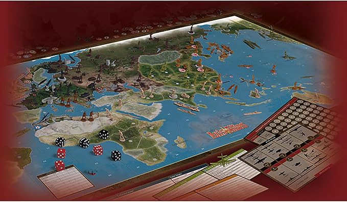 Axis & Allies: Anniversary Edition - 2-6 Players - Ages 12+ - 40th Anniversary Deluxe Edition Over 600 Plastic Miniatures, Huge 24" by 46" Game Board and New Cruiser Units