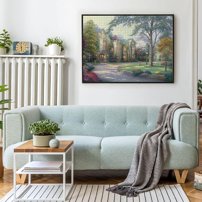 Ceaco - Sapphire Select - Thomas Kinkade - Beyond Summer Gate - 1000 Piece Jigsaw Puzzle – Challenging & Fun – Blue Eska Core Puzzle Board – Giftable Display Box - Full Size Poster Included