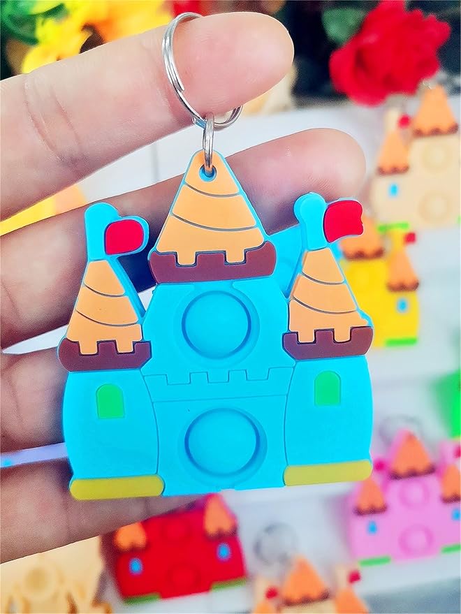 20 Packs Bulk Mini Dreamy Castle Princess fidgets Toys for Kids Children Classroom Students Gifts Prize from Teacher,Birthday Party Bubble Favors (Castle)