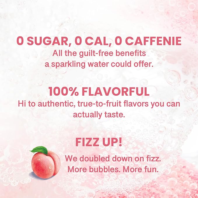 CHI FOREST Sparkling Water Beverage, Lychee & White Peach, 2 Flavors, Zero Sugar, 12 fl oz Cans (Pack of 24)