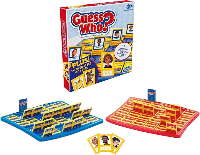 Hasbro Gaming Guess Who? Board Game, with People and Pets Cards, The Original Guessing Game for Kids, Ages 6 and Up (Amazon Exclusive)