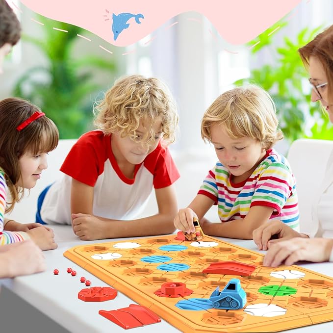 Logic Road Builder Games Toys: STEM Toys for 4 Year Old Kids Montessori Board Game Brain Teaser Puzzles Preschool Learning Activities Educational Toy for Toddler Ages 3 5 6 7 8-12 Boys Girls Gifts