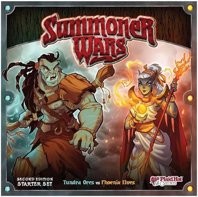 Summoner Wars Second Edition Starter Set – Phoenix Elves vs. Tundra Orcs – Tactical Dueling Card Game for 2 Players, Ages 9+ – Includes 68 Cards, Custom Dice, Battle Mat & Rulebook