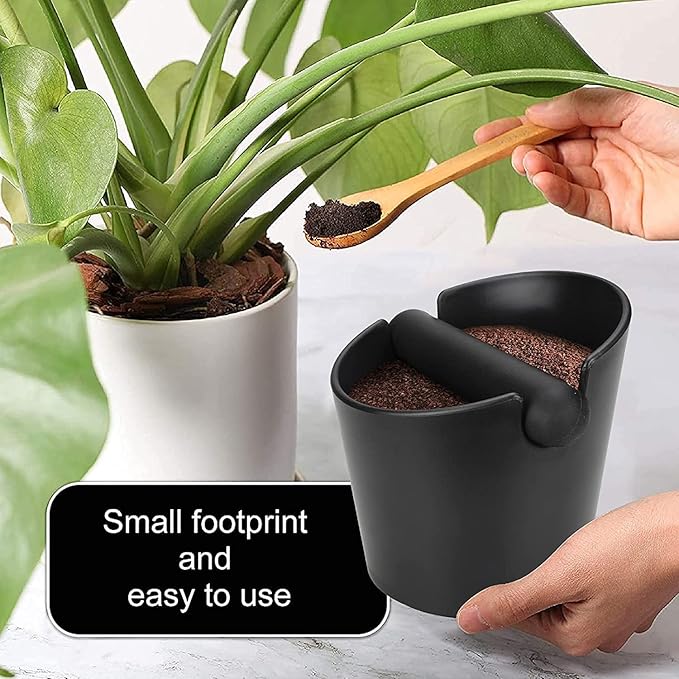 Ailelan Coffee Knock Box, Espresso Dump Bin, Coffee Bin, 4.8 Inch Espresso Knock Box Shock-Absorbent Durable Barista Style with Removable Knock Bar and Non-Slip Base(Round)