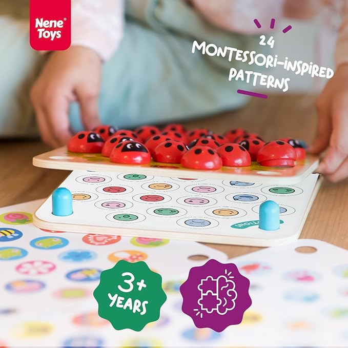Nene Toys Educational Memory Extension Cards - 24 Extra Themed Patterns – Additional Matching Cards with Numbers, Letters, Animals, Body Parts [Nene Toys Exclusive Size]