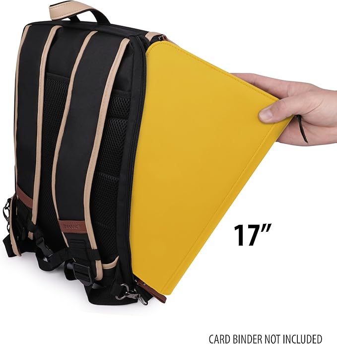 ENHANCE Designer Edition TCG Backpack - MTG Deck Bag Card Binder Space, TCG Deck Box Storage, MTG Playmat Holder - Card Storage Compatible with Magic the Gathering, Pokemon, Lorcana (Canvas Black)