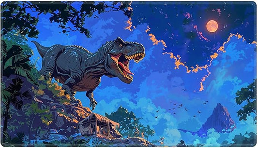 Card Playmat 70 x 40 cm Game Mats Tabletop Magic for MTG/TCG Cards, Trading Card Game Playing Stitched Commander Deck Gaming Desk Duel Mat Card Gameplay Mats, Tyrannosaurus Rex