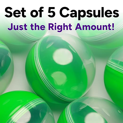 Big Claw Machine Capsules Translucent Green Plastic Sphere Party Favor Containers Round 5 pcs 6.3 inch Jumbo Plastic Christmas Ornaments Extra Large Gift Box Craft Party Supplies Vending Capsules