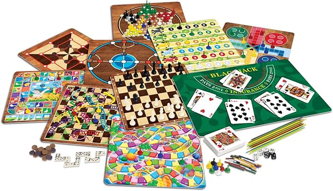 365 Games - Traditional Strategy Board & Card Games, Tin Storage Container, Game for Each Day of Year, Family, Ages 6+, 1-8 Players