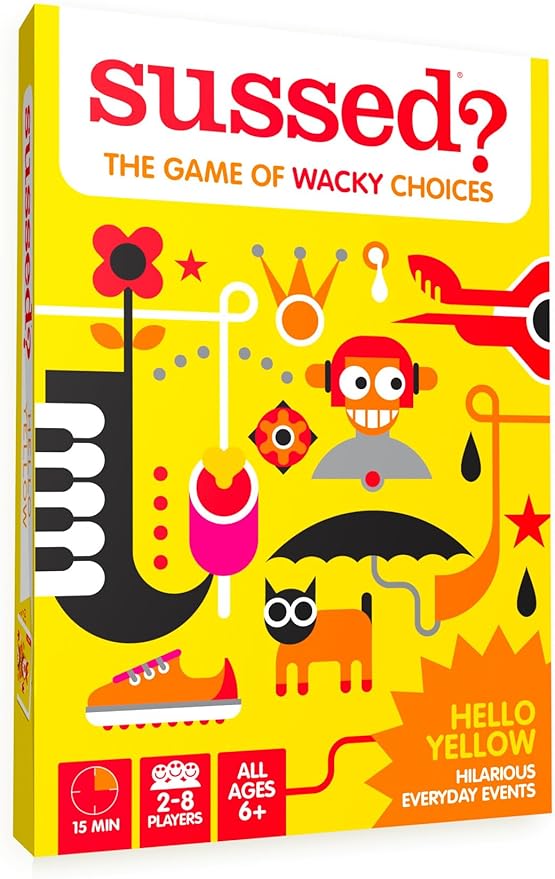 SUSSED The Wacky ‘What Would You Do’ Card Game - Social Fun for Kids - Summer Travel Game - for Road Trip Activities & Family Vacations - Ages 6+ - Yellow Pack