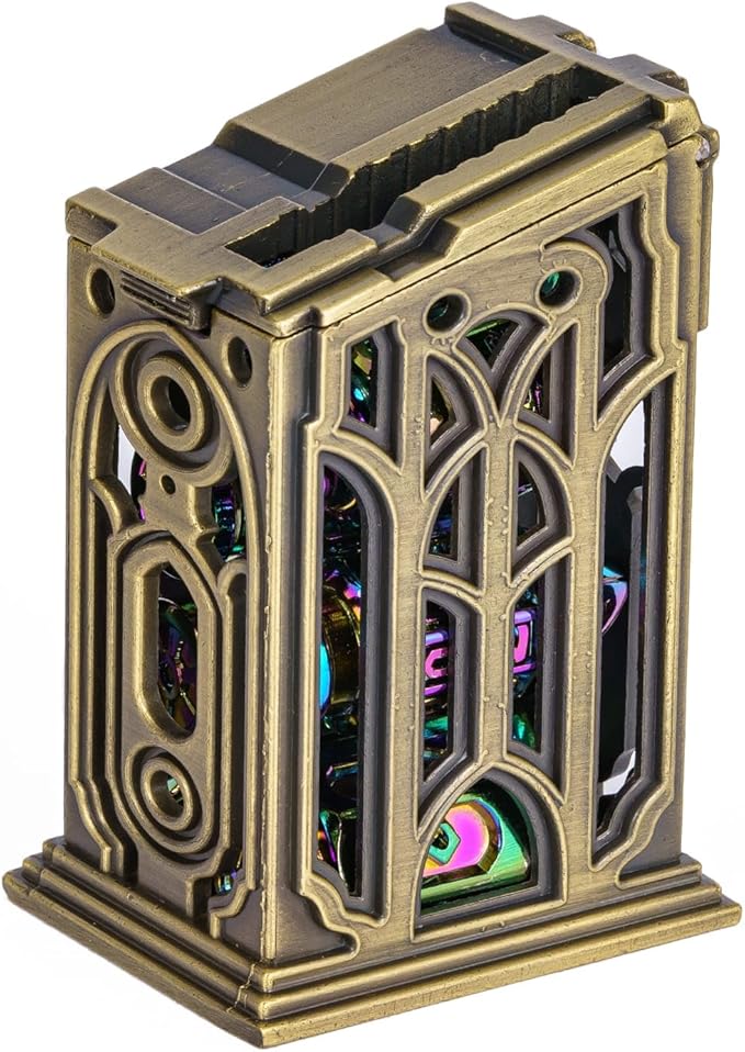 UDIXI Metal DND Bullet Dice Set with Unique Container, 7-Die Polyhedral Dice Set Cool Style for D&D, Role Playing Game or Other Tabletop Games（Colorful）