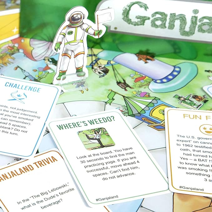 Ganjaland, The Epic Weed Game for Social Gatherings, Weed Board Games for Adults