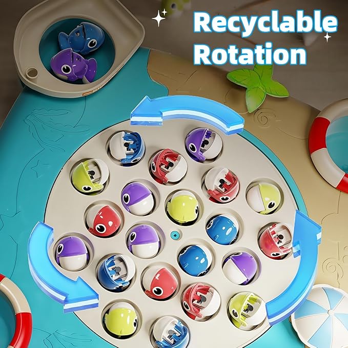 Magnetic Fishing Game for Kids Toddlers 3-8 Years Old, 47-Piece Fishing Toy Set, Fun Fishing Board Game, for 3-8 Year Old Boys Girls