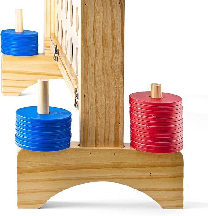 Prextex Giant 4 in A Row Connect Game with Travel Bag - Back Yard Games for Family and Friends - Includes Extra Large 42 Discs - Ideal for Team Building, Camping, Parties - Fun for All Ages, 24x27 in