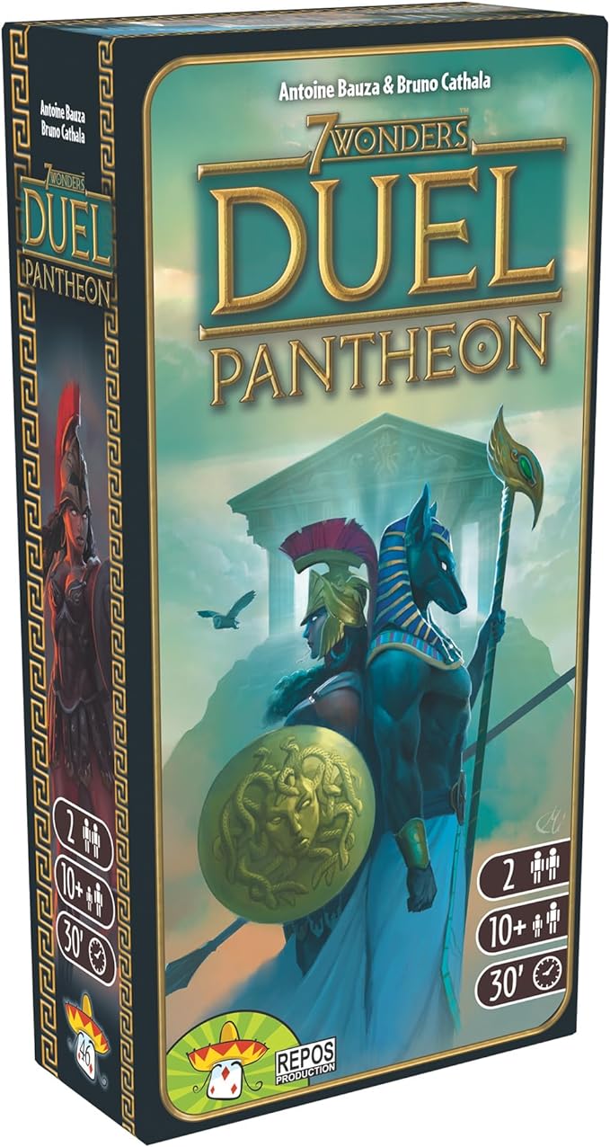 7 Wonders Duel Pantheon Board Game Expansion - Intense Two-Player Battles in The Ancient World! Strategy Game for Kids and Adults, Ages 10+, 2 Players, 30 Minute Playtime, Made by Repos Production