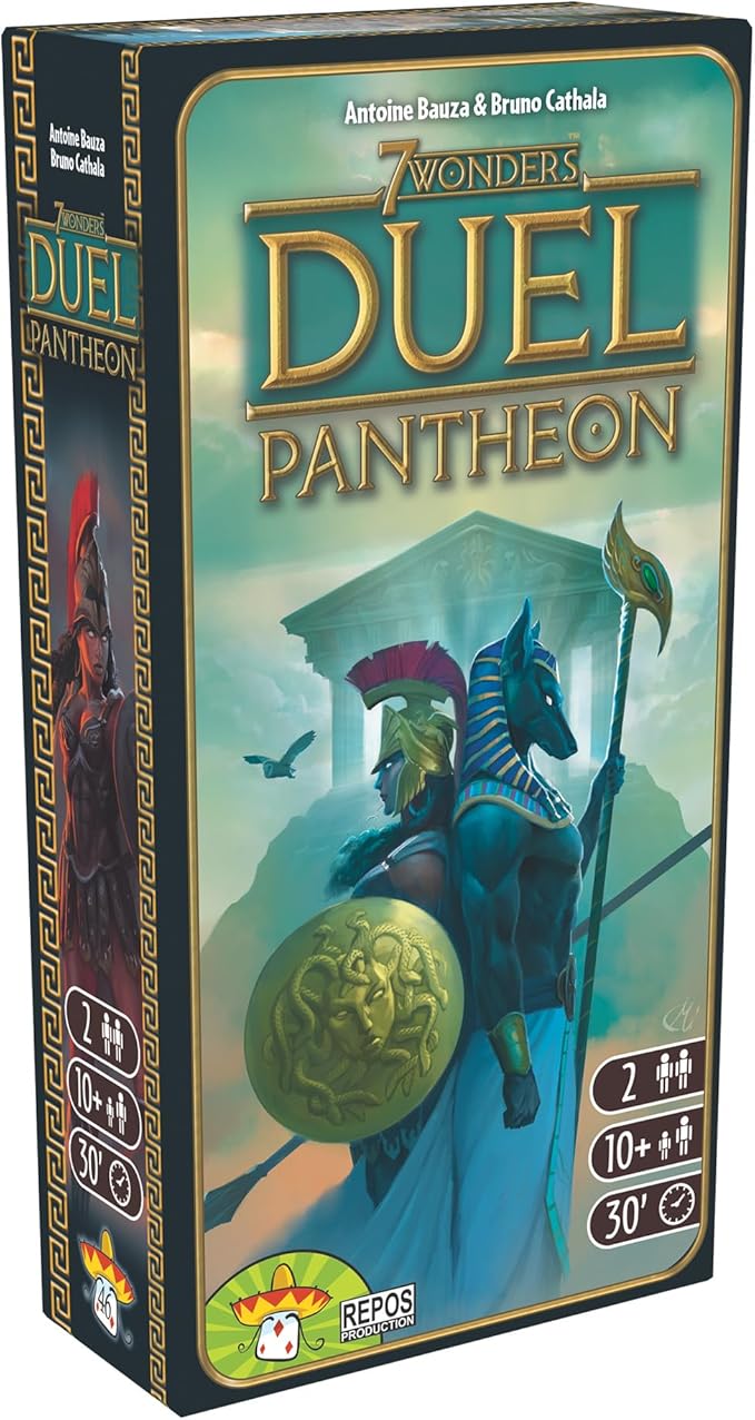 7 Wonders Duel Pantheon Board Game Expansion - Intense Two-Player Battles in The Ancient World! Strategy Game for Kids and Adults, Ages 10+, 2 Players, 30 Minute Playtime, Made by Repos Production