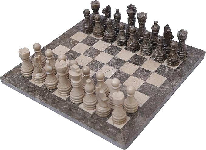Handmade Marble Chess Set - Oceanic & Virona (12 x 12 Inches) - Chess Sets for Adults - Premium Quality Chess Boards - Fancy Chess Boards
