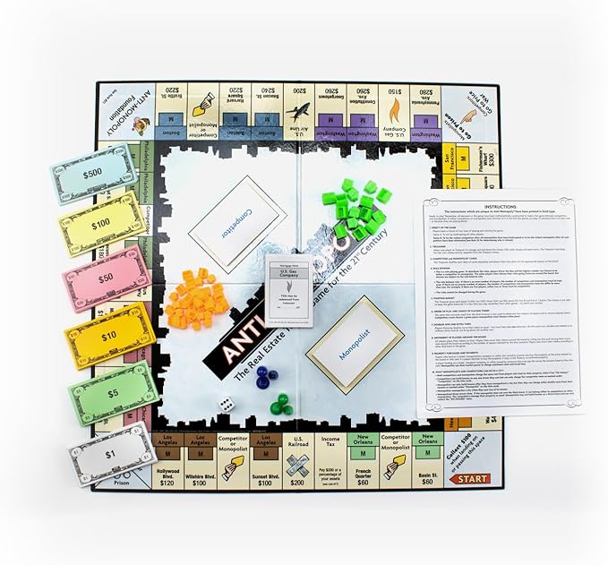 University Games Anti-Monopoly - Fresh Twist on the Classic Real Estate Game for 2-4 Players, Ages 8 and Up
