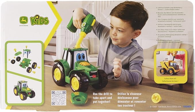 John Deere Tractor Toy and Toy Drill - Toddler STEM Take Apart Toys with 16 Individual Pieces and Kids Tools - Kids Building Toys Ages 3 Years and Up