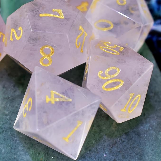 Pink Watermelon Stone DND Dice Sets Role Playing Game Dice for Dungeons and Dragons Role Playing Game Dice for MTG