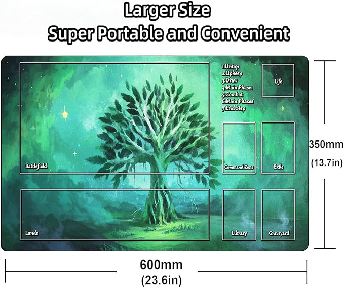 AI Painting TCG Playmat - MTG Trading Card Game Mat with Zone, 24x14 Inches Original Playmats, Smooth Surface for Rubber Collection - Dark Swamp Design 411-062