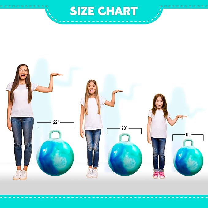 EVERICH TOY Hopper Ball, Clouds Hopping Toys for Kids, 18 Inch Bouncy Ball with Handle, Inflatable Bouncing Hoppity Hop Toys for Boys and Girls Gifts