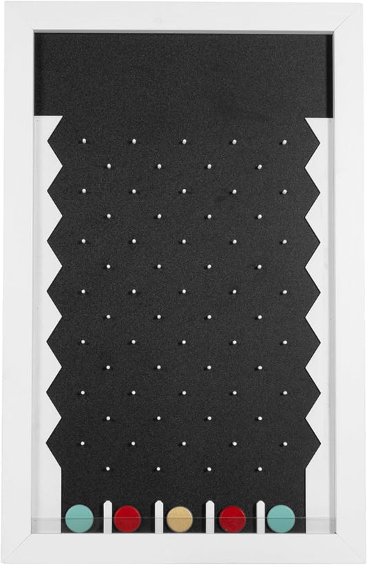 Ilyapa Large Prize Drop Board Game - 18x28 Inch Portable Penny Drop Game for Events and Trade Show - Wooden A-Frame Chalkboard Sign, Eraser