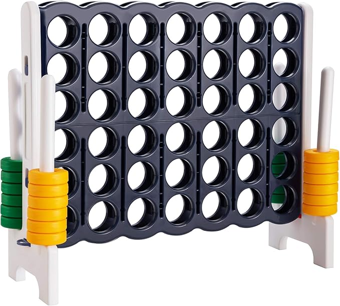 ARLIME Jumbo 4-to-Score Giant Game Set, Backyard Games for Kids & Adults, 4 in A Row W/Quick-Release lever, 42 Build-in Rings Included, Jumbo Size for Outdoor & Outdoor Play