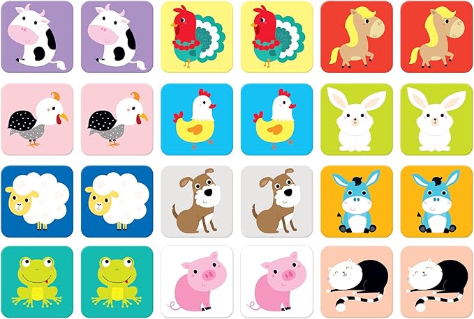 Banana Panda Suuuper Size Memory Matching Kids Game - includes 24 Extra-Large 6” x 6” Cards - Match The Animals or Use as Flashcards - for Toddlers, Boys & Girls, ages 2-4 years