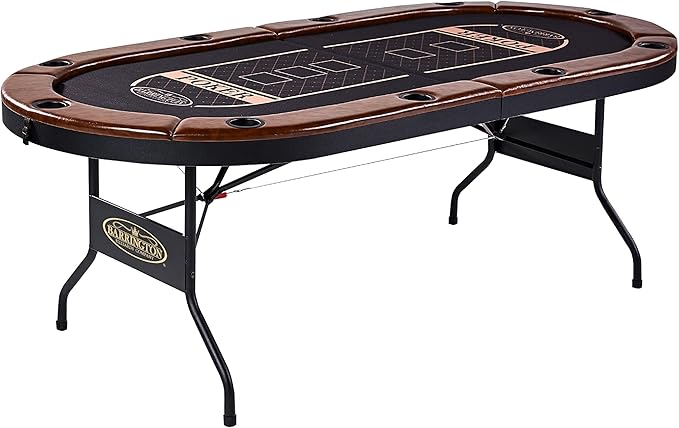 Barrington Poker Multiple Styles Folding Poker Table & Poker Table Top/Dining Table Collection, Durable Padded Rail Tables with Felt Playing Surface, Perfect for Texas Holdem Games