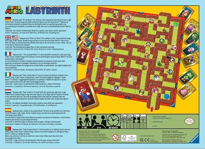 Ravensburger Super Mario Labyrinth - Engaging Family Board Game | Fun for Kids & Adults | Ages 7 and Up | Dynamic Maze Game | Stimulating Replay Value | Supports 2-4 Players