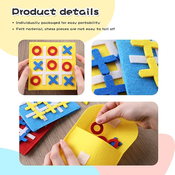 LovesTown 30PCS Tic Tac Toe Board Game, Mini Strategic Board Game for Kids Family Classic Educational Toys Indoor Party Game for Goodie Bag Stuffers Party Favors Gifts