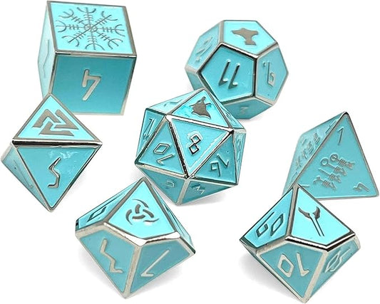 Norse Foundry Set of 7 Banshee Wail Norse Series Full Metal Polyhedral Dice RPG Math Games DND Pathfinder
