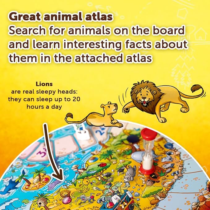 Trefl Spy Guy Animals Junior Cooperative Detective Game, Family Board Game, Meet The Animals, Huge Cartoon Board, for Adults and Children Aged 3 and Over