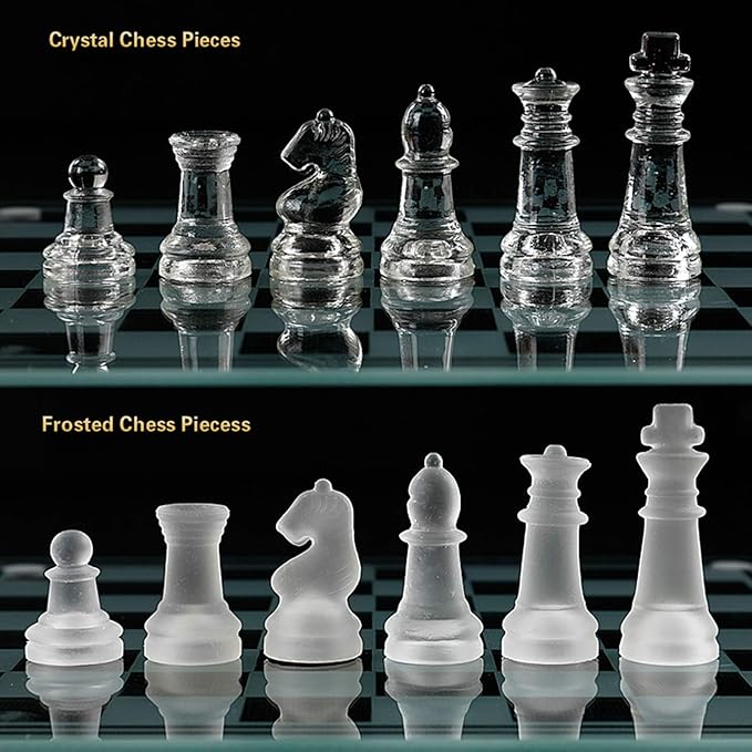 Glass Chess Board Anti-Broken Elegant Glass Chess Pieces Chess Game Chess Set Chess Game