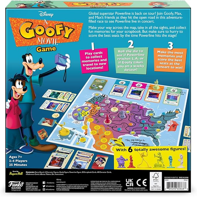 Funko Disney A Goofy Movie Kids Board Game Ages 7 and Up 2-4 Players