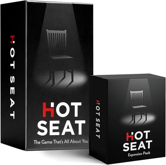 HOT SEAT Party Game + Expansion Set - The Family Card Game That's All About You - for Kids, Tweens, Teens, College Students, Adults - Perfect for Fun Parties and Board Games Night with Friends