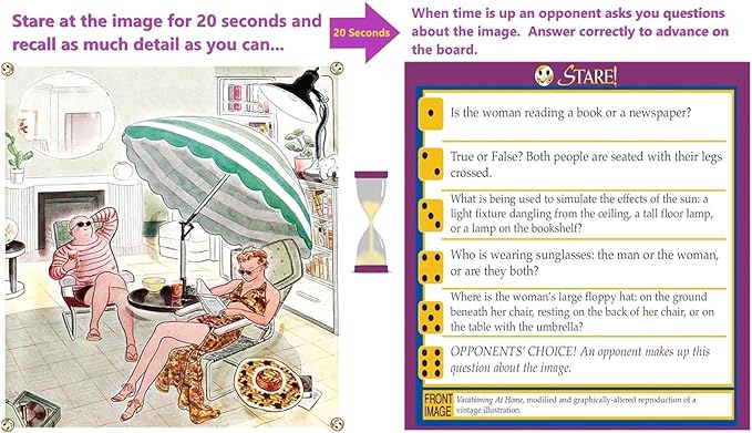Stare - Fun Game of Visual Recall Where Quirky Image Cards Challenge Players' Minds – Classic for Adult & Family Game Night