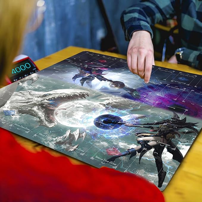 Card Rubber Mat - 2 Player, Square playmat for Gamer 60x60cm/23.6x23.6inch