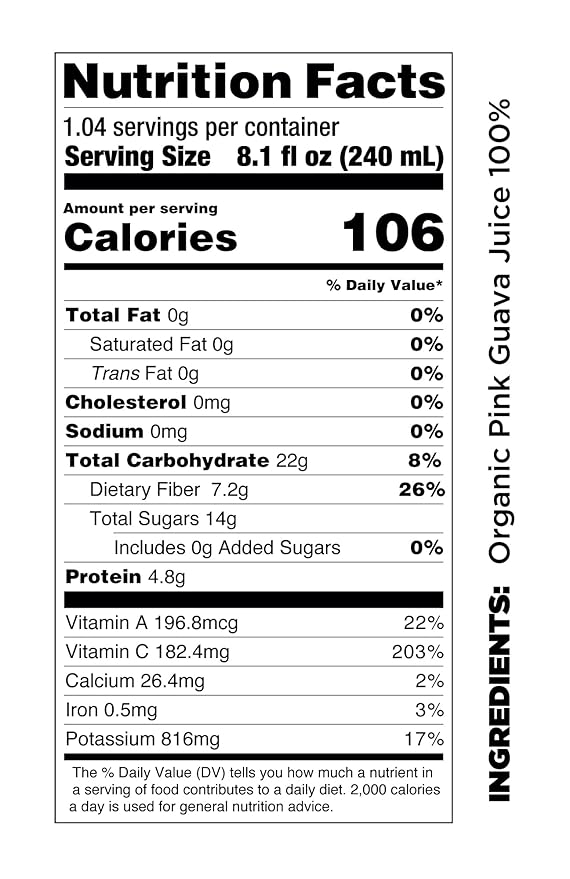Pomona Organic Juices Pure Pink Guava Juice, 8.4 Ounce Bottle (Pack of 12), Cold Pressed Organic Juice, Non-GMO, No Sugar Added, Not from Concentrate, Gluten Free, Kosher Certified, Preservative Free