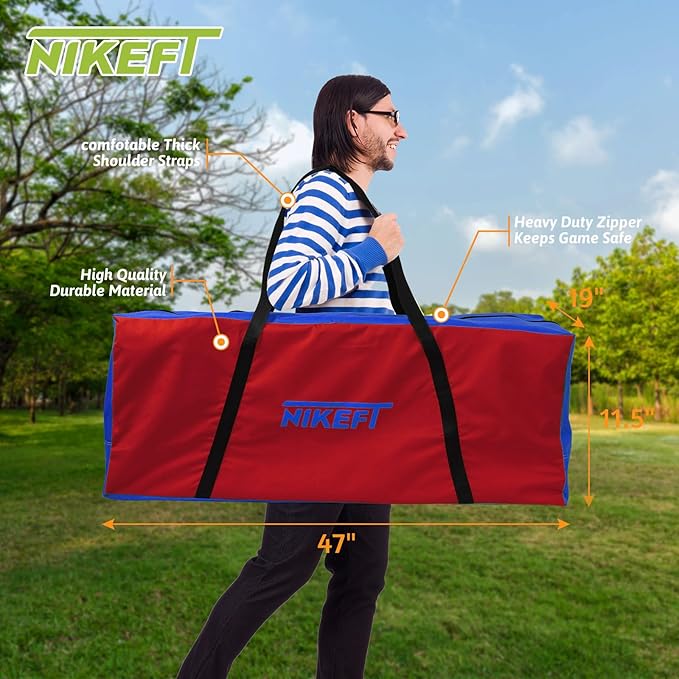 Oversized 4 in a Row Connect Game+Waterproof Carry Bag,Included-4 ft X 3.5 ft Tall,4-to-Score Jumbo with 42 Pieces Rings&Drink Holder,48” Super Size-Indoor&Outdoor Giant 4 Game for Kids&Adults