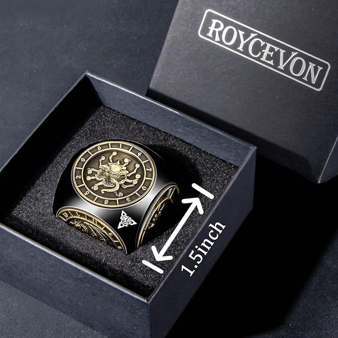 7 in 1 Spinner DND Dice Set D&D, Metal D and D Dice with Gift Box, Dungeons Dragons Role Playing Dice, Black Bronze