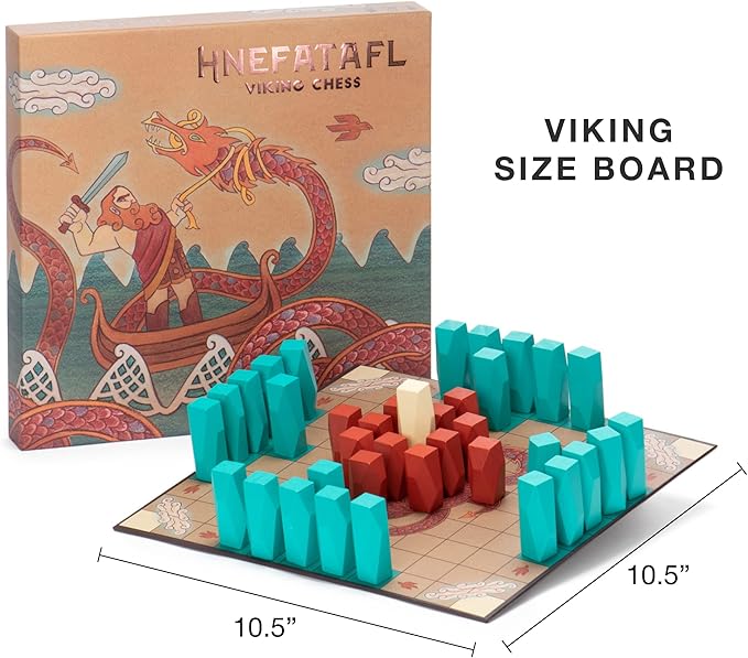 Hnefatafl Viking Chess Set - Authentic, Traditional Two-Player Strategy Board Game Classic - Historic European Tabletop Asymmetric War Game