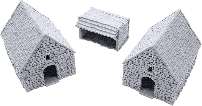 Small Rustic Barns by Printable Scenery, 3D Printed Tabletop RPG Scenery and Wargame Terrain 28mm Miniatures