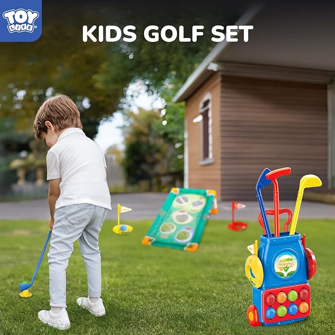 TOY Life Kids Golf Clubs Set 3-5 Toddler Golf Set for Age 5-8, Indoor and Outdoor Golf Toys Birthday Gift