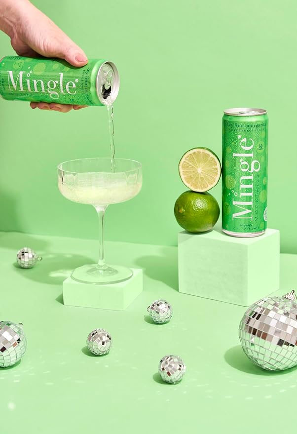 Mingle Mocktails Non Alcoholic Cocktails - Key Lime Margarita, 12 OZ Can, (Pack of 12)
